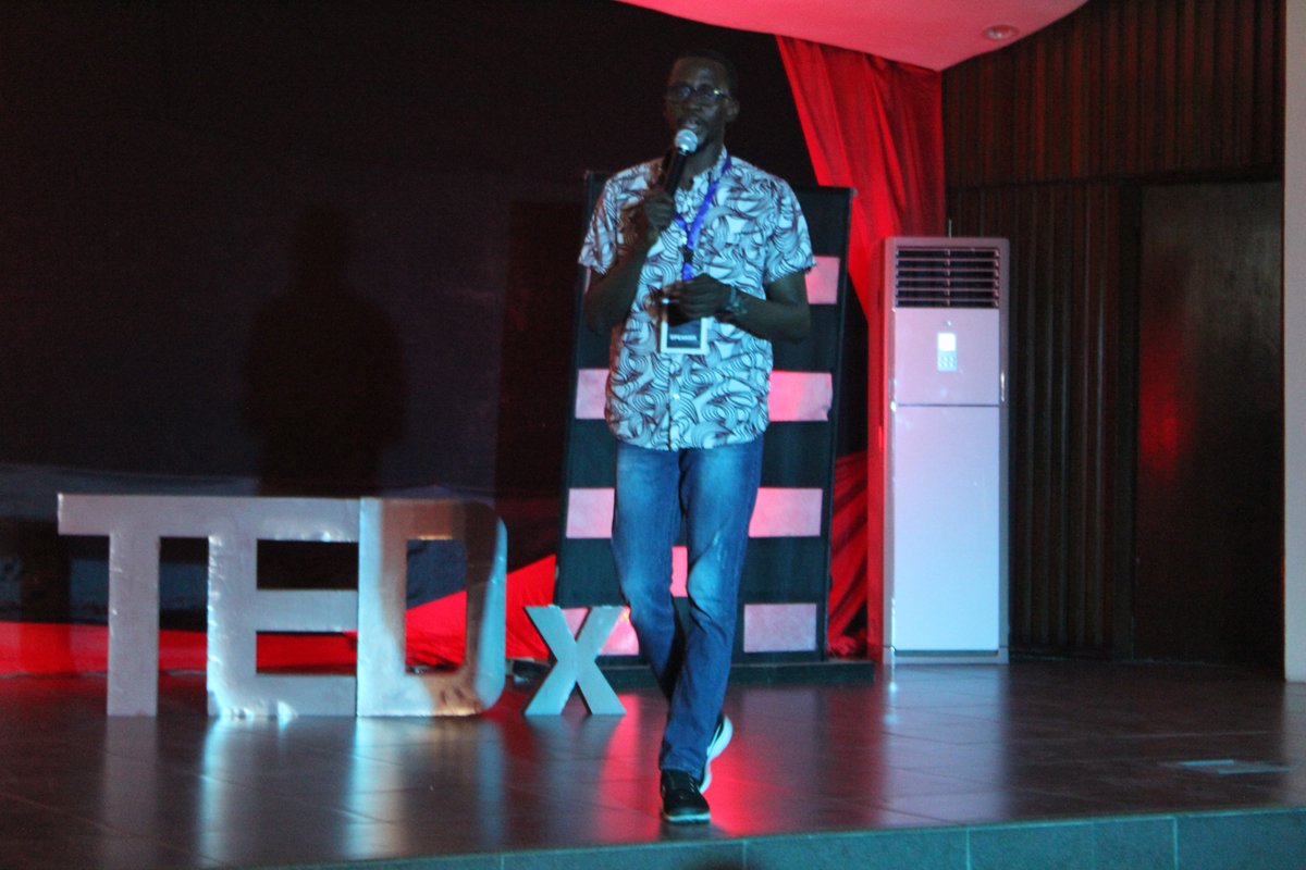 Foster Awintiti giving a talk at TEDx KNUST