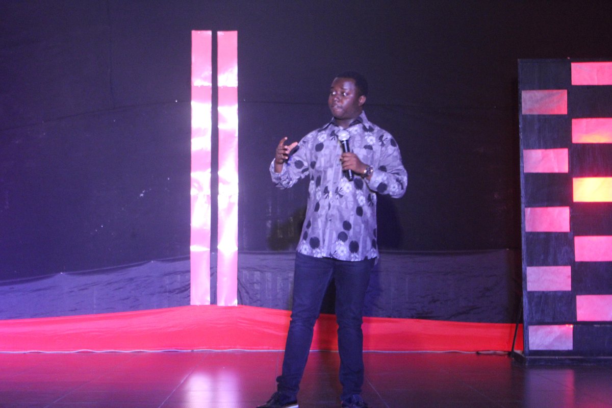John Fodjour giving a talk at KNUST