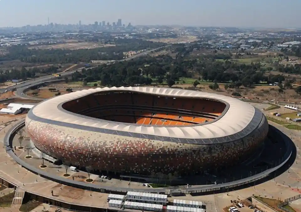 Aerial view of the FNB Stadium Johannesburg, South Africa