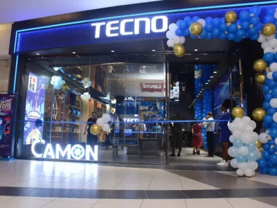 Entrance of a Tecno retail store