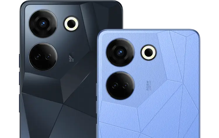 Rear view of Tecno Camon 20 and 20 Pro 4G